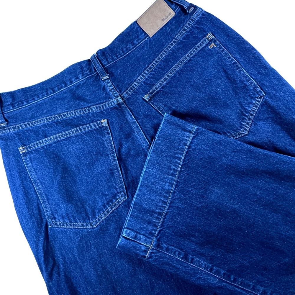 Madewell Superwide-Leg Jeans Women 31P Dark Blue High Rise Denim Petite 34x27